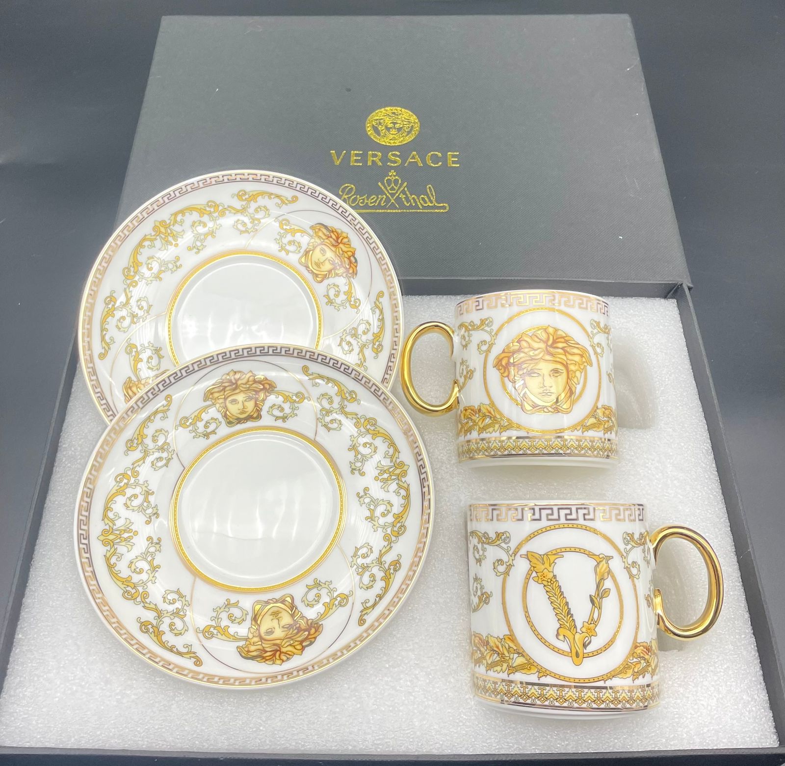 Versace Tea set of two cups many colors available